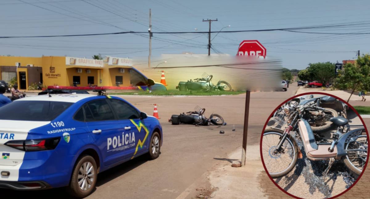 Acidente no centro deixa jovem ferida em Rondônia