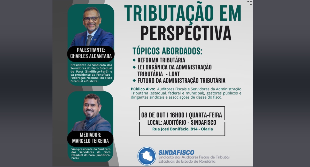 Administração Tributária será tema de palestra em Porto Velho