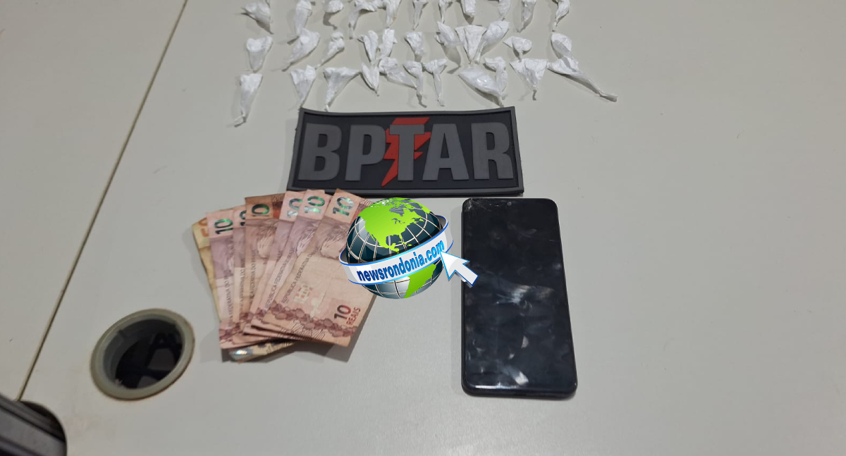 BPTAR intercepta dupla e apreende 44 porções de cocaína na zona sul