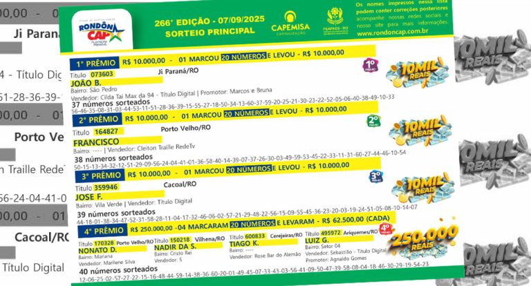 RondonCAP Especial da Independência | Sorteio já aconteceu - News Rondônia