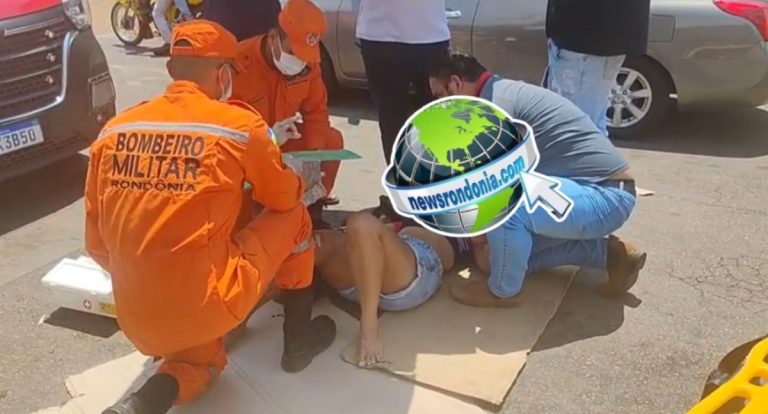 Casal fica gravemente ferido em acidente entre moto e carro na Avenida Rio de Janeiro, em Porto Velho