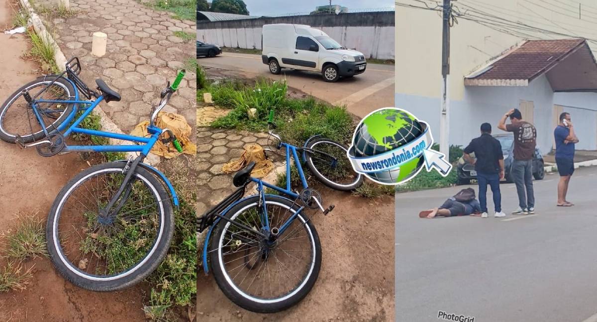 Ciclista é atropelado por Fiorino após trafegar na contramão em Porto Velho