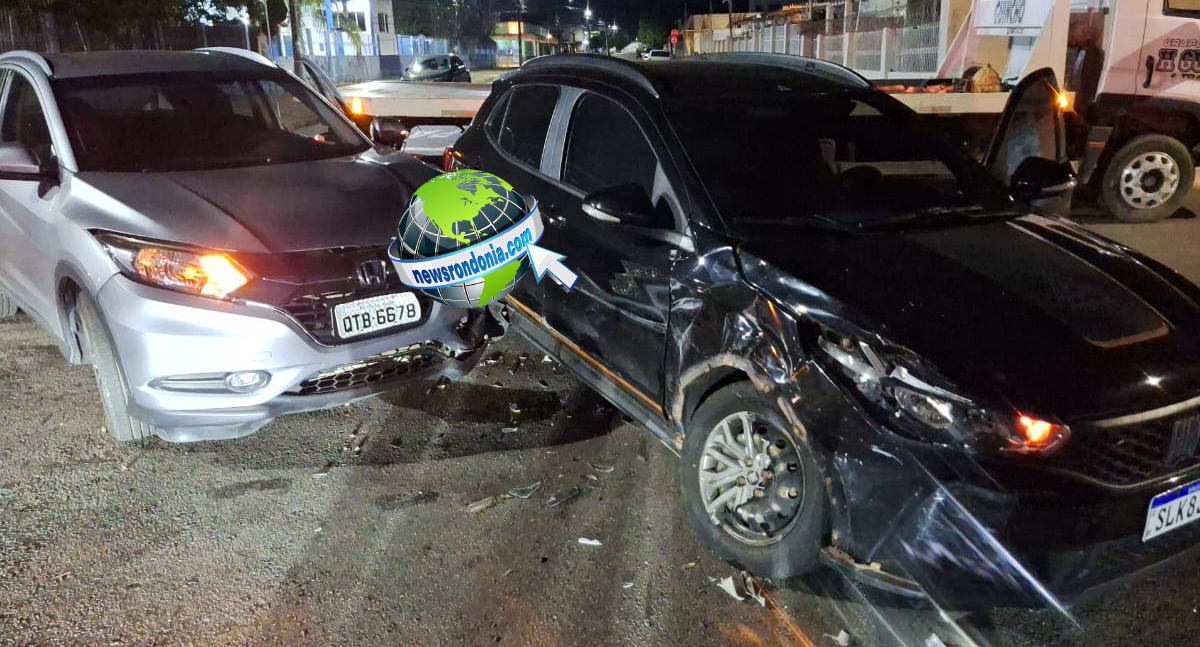 Colisão entre dois carros no bairro Olaria