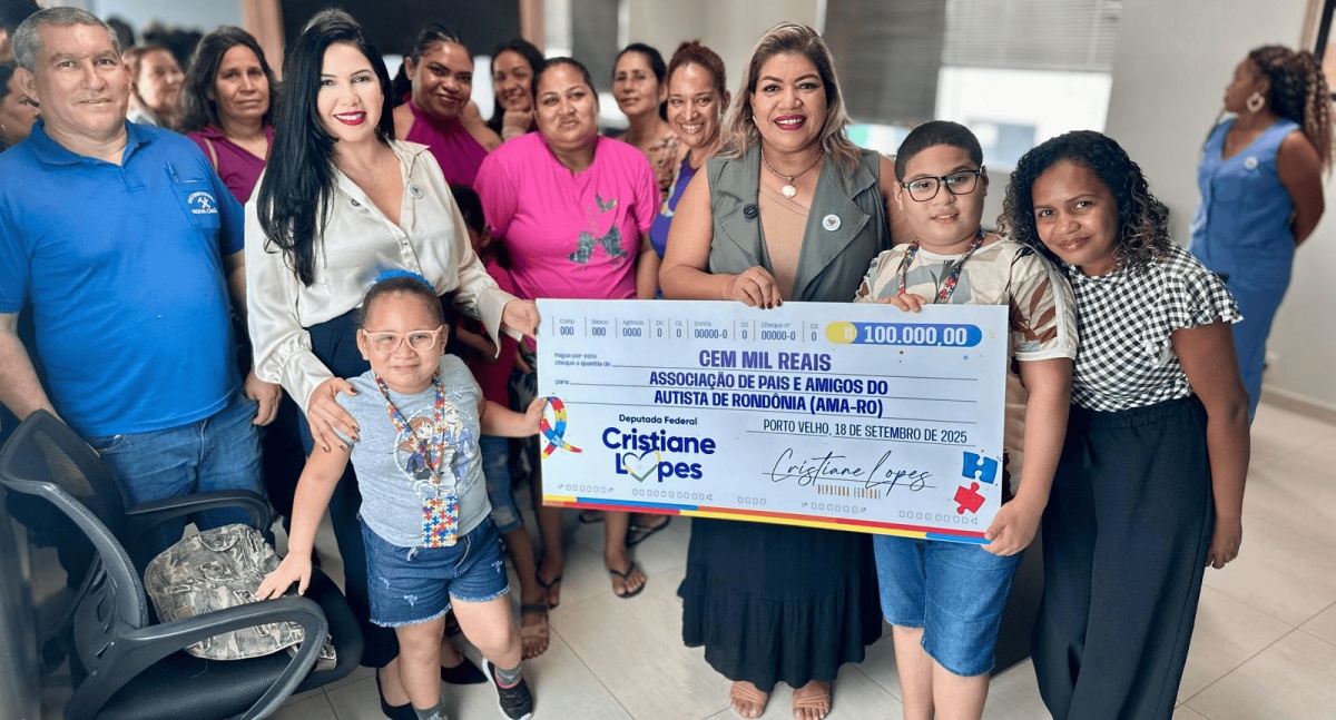 Cristiane Lopes destina R$ 100 mil à AMA-RO e apoia famílias atípicas