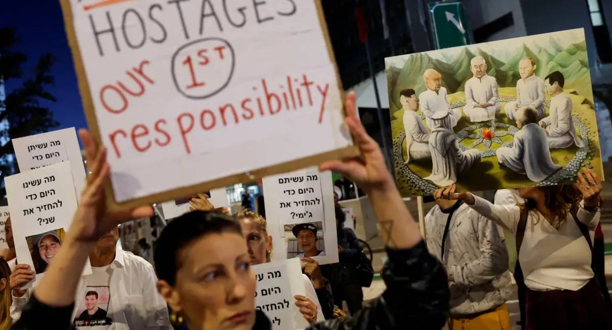 Famílias de reféns protestam contra a ofensiva em Gaza