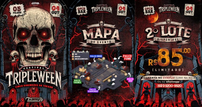 Festival Tripleween promete experiência imersiva com open bar, labirinto do terror e cinco palcos em Porto Velho - News Rondônia