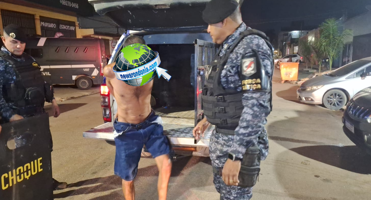 Força Tática do 1º BPM prende foragido durante patrulhamento no bairro Embratel