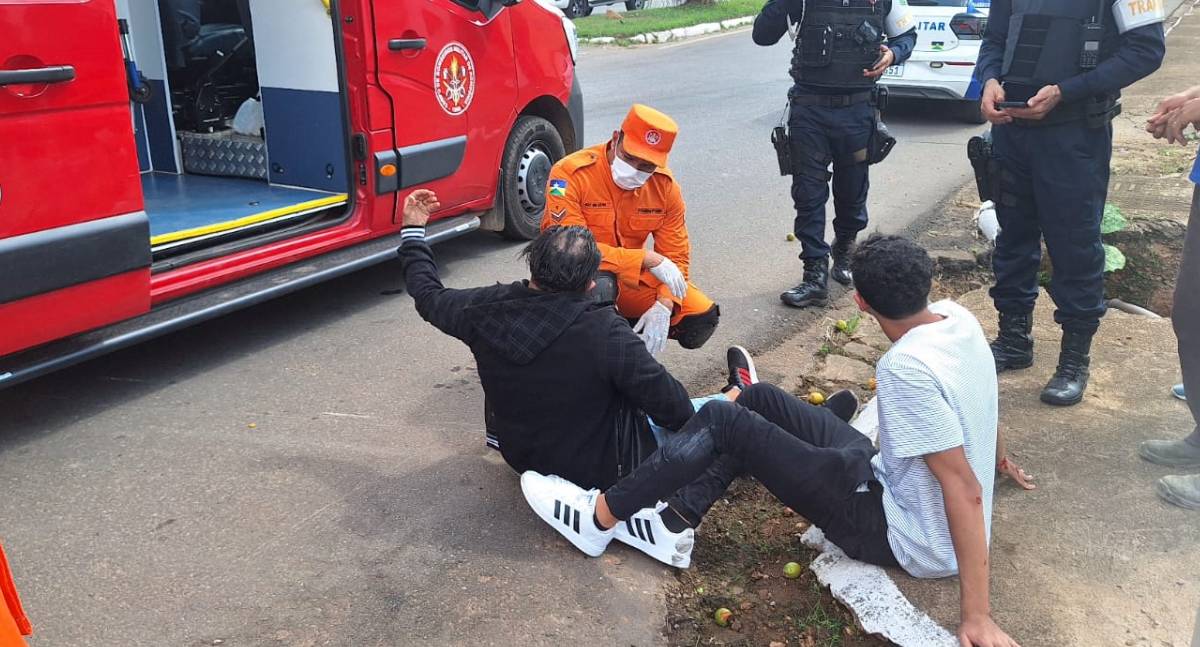 Homem e filho ficam feridos em acidente em Porto Velho