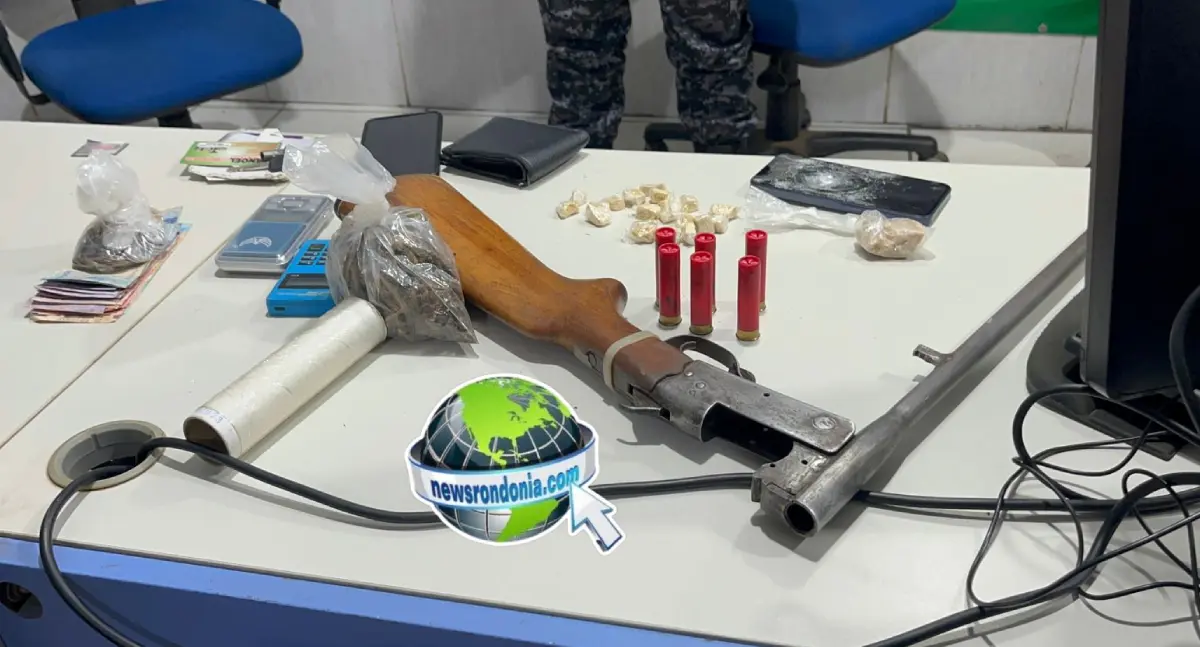 Homem é preso com espingarda e drogas escondidas em freezer na zona su