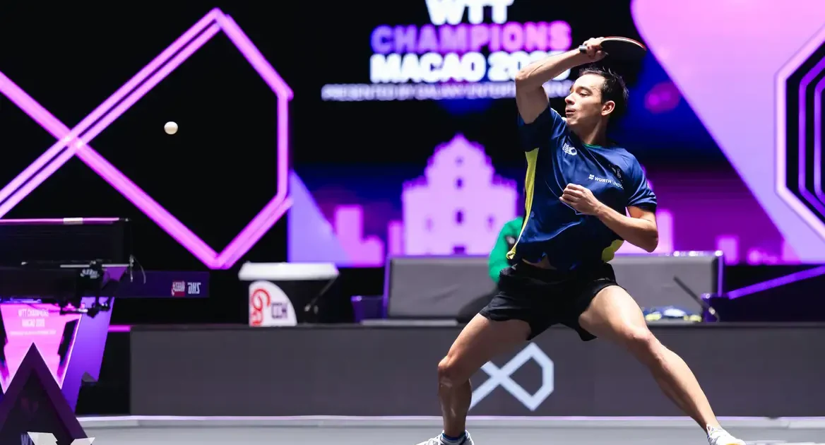 Hugo Calderano é vice-campeão em Macau