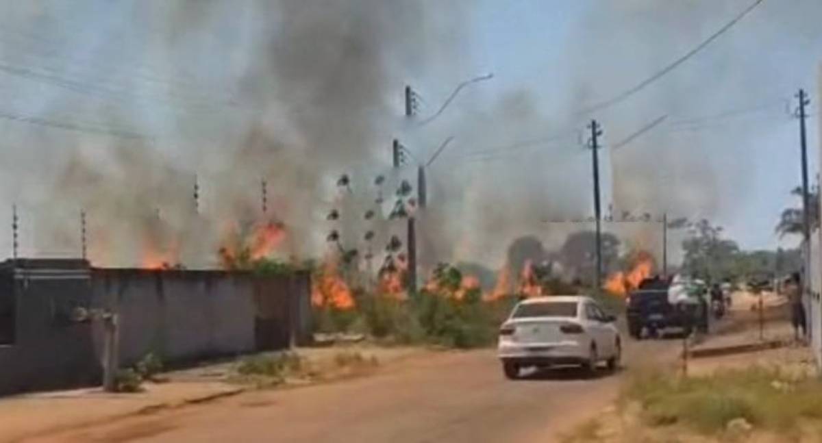 Incêndio atinge vegetação em Rolim de Moura