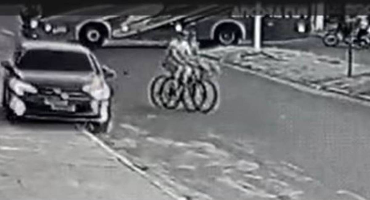 Manobra arriscada de ônibus quase causa acidente em Vilhena