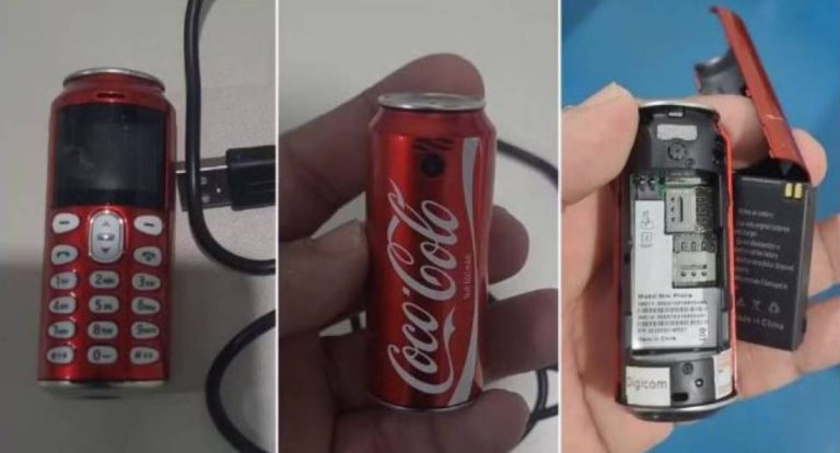 Minicelular disfarçado de lata de Coca-Cola é apreendido em presídio