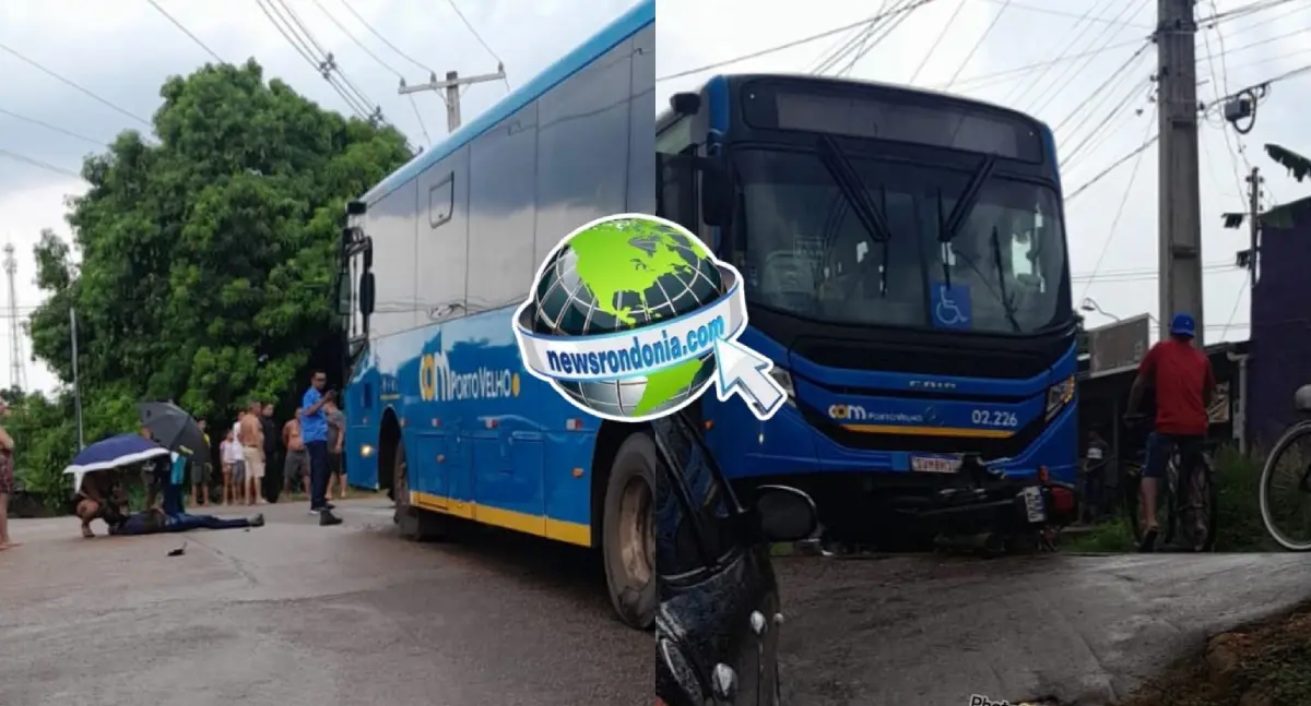 Moto fica presa embaixo de ônibus e piloto fica ferido na zona Sul