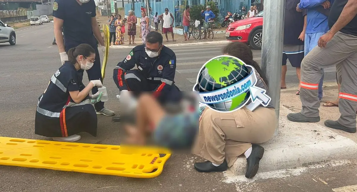 Motocicleta quebra perna em grave acidente na Avenida Rio Madeira