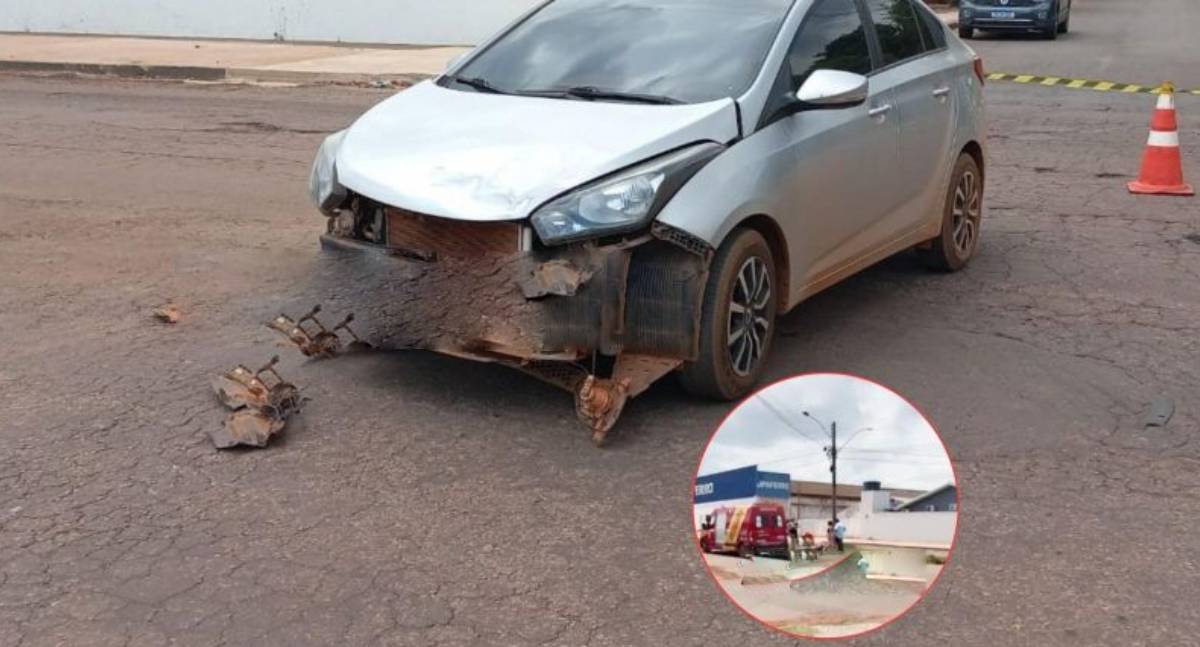 Motociclista fica ferido em acidente no centro de Rolim de Moura