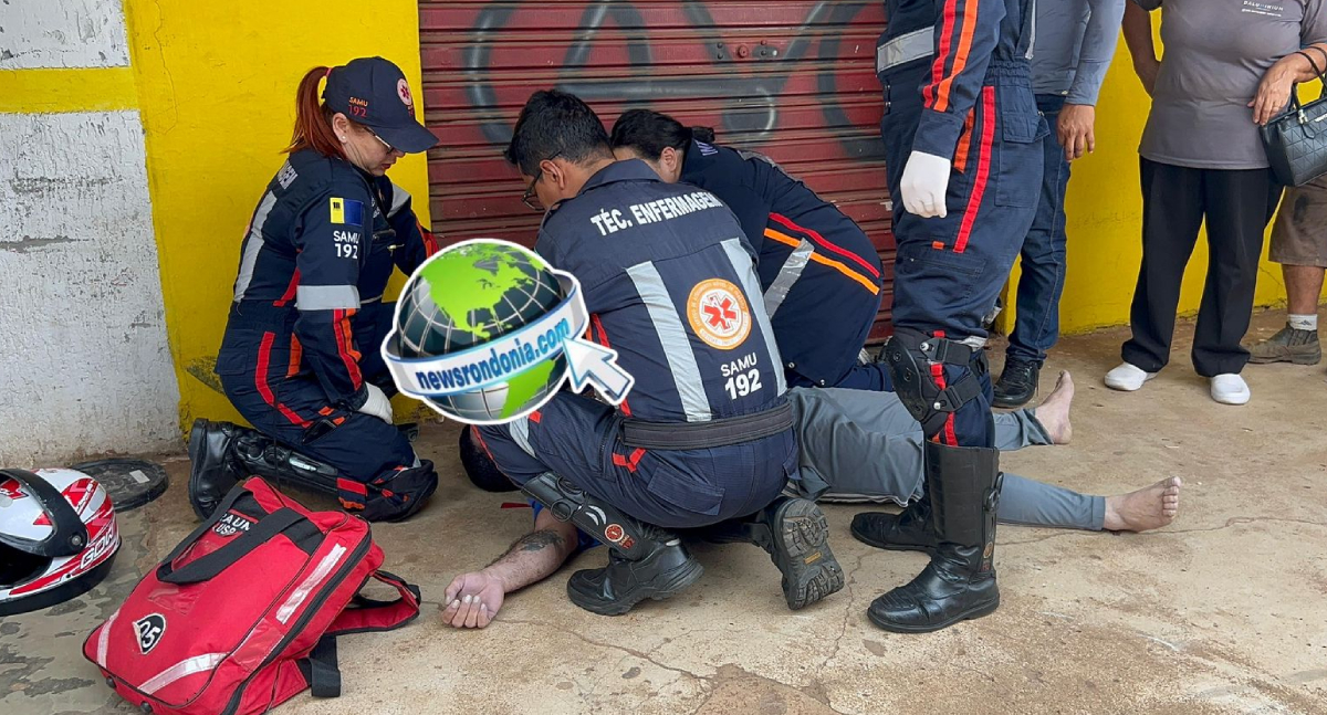 Motociclista passa mal e bate contra parede de comércio na zona leste