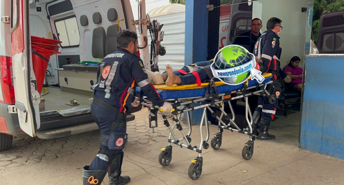 Motociclista quebra perna em acidente na Avenida Rio de Janeiro