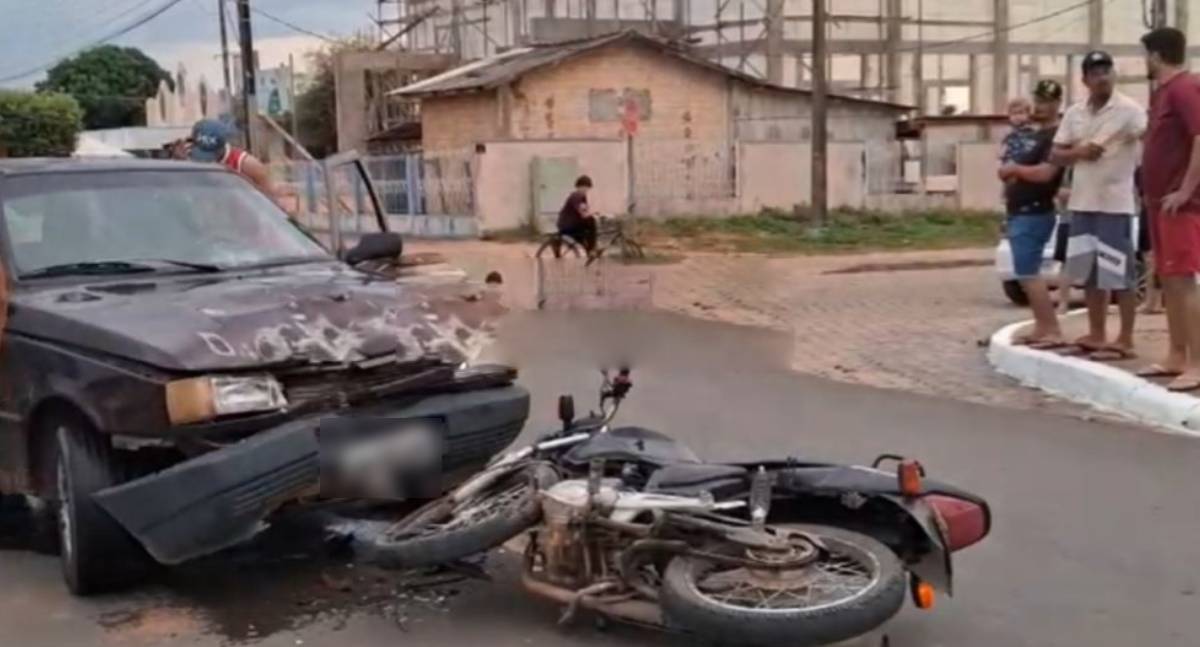 Motociclista se fere em acidente com fuga em Rondônia