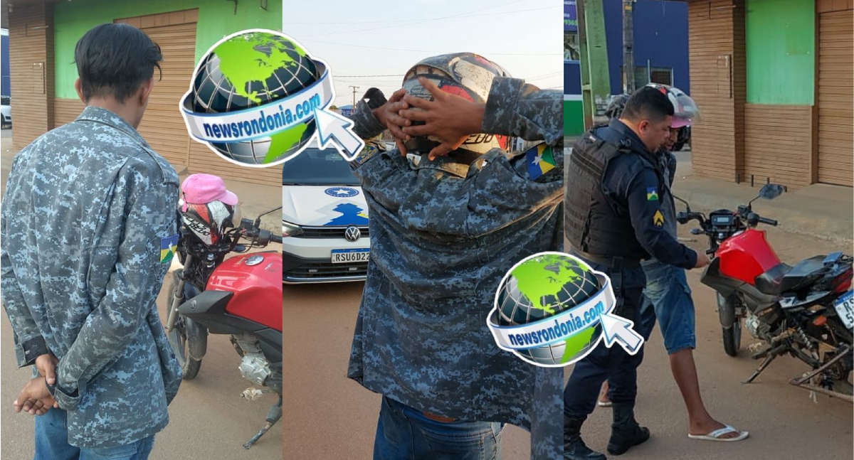 Motociclista sem CNH é flagrado com farda da Força Tática e maconha na zona leste de Porto Velho