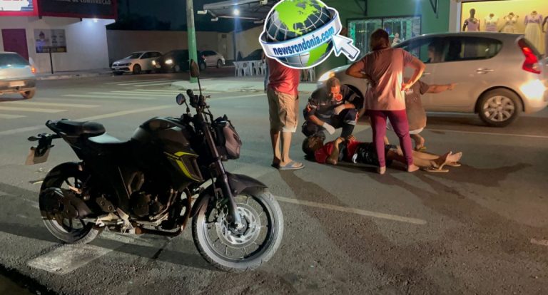 Motociclista sofre acidente grave após atropelar cachorro na Avenida Abunã em Porto Velho