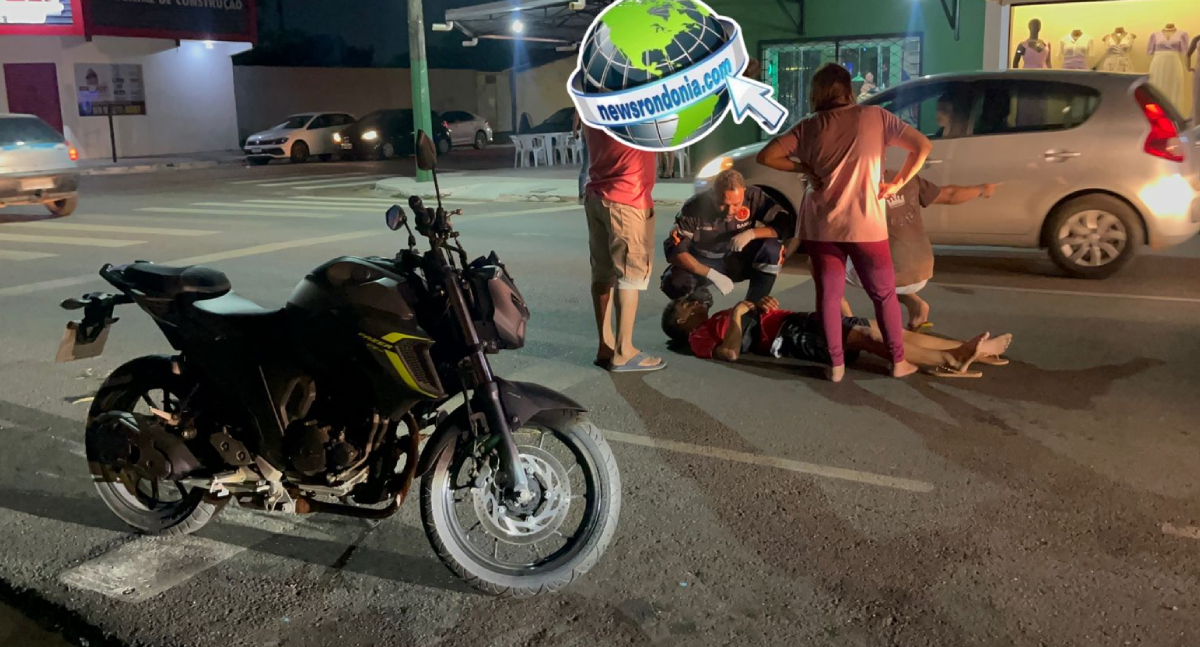 Motociclista sofre acidente grave após atropelar cachorro na Avenida Abunã em Porto Velho