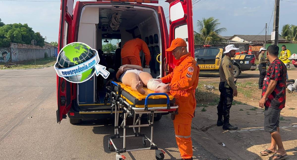 Motorista de Hilux foge depois de atropelar moto aplicativo com passageira no centro