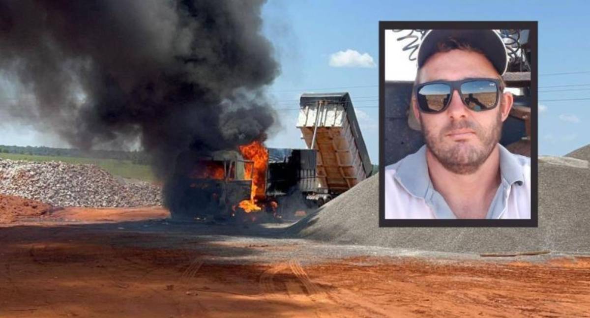 Motorista morre eletrocutado após caçamba erguida tocar afiação e incendiar