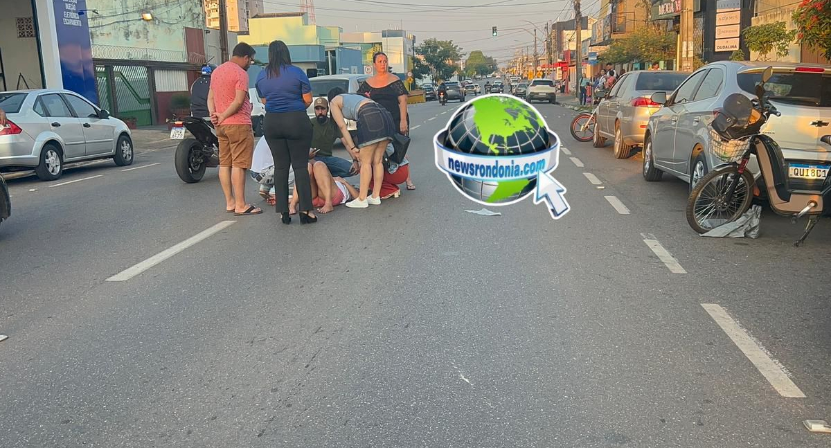 Mulher é derrubada de bike elétrica após motorista abrir porta em Porto Velho