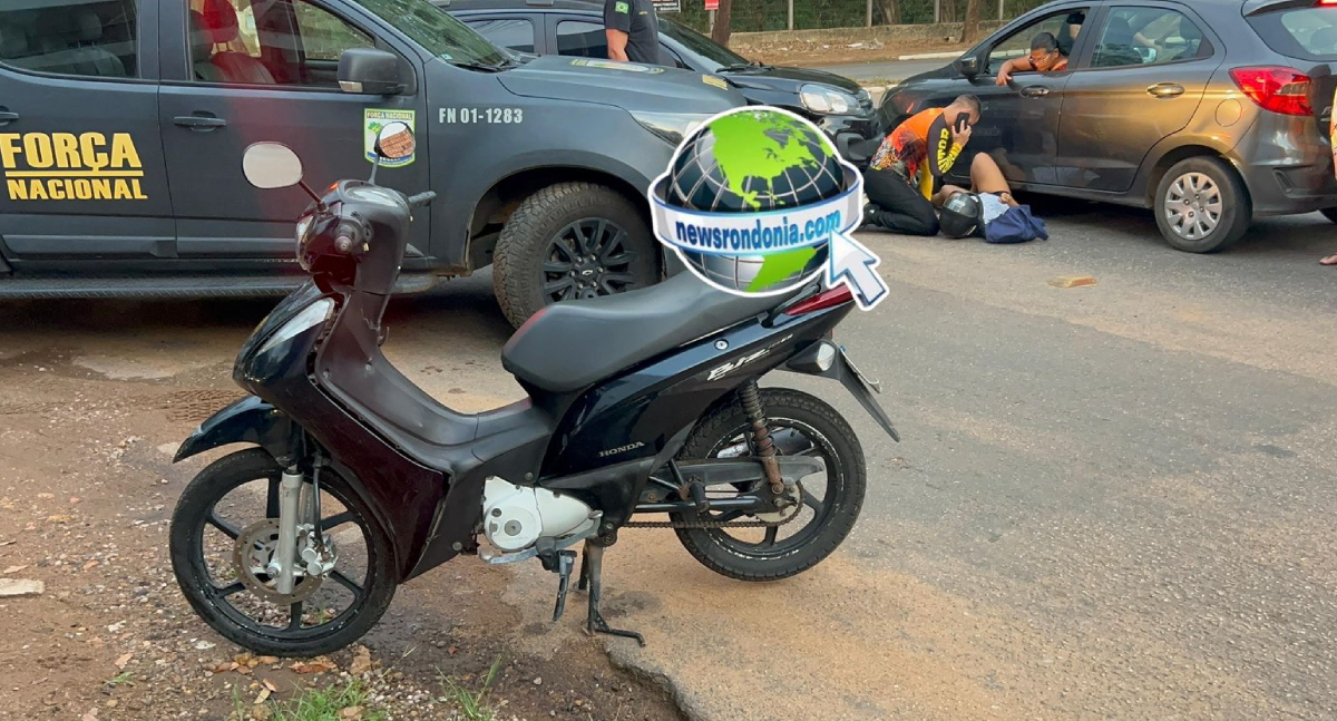 Mulher fratura braço e perna em grave acidente na Avenida Guaporé