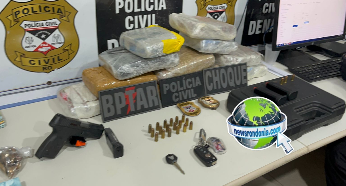 Operação da Polícia Civil apreende R$165 mil reais, arma e drogas com traficantes em Porto Velho