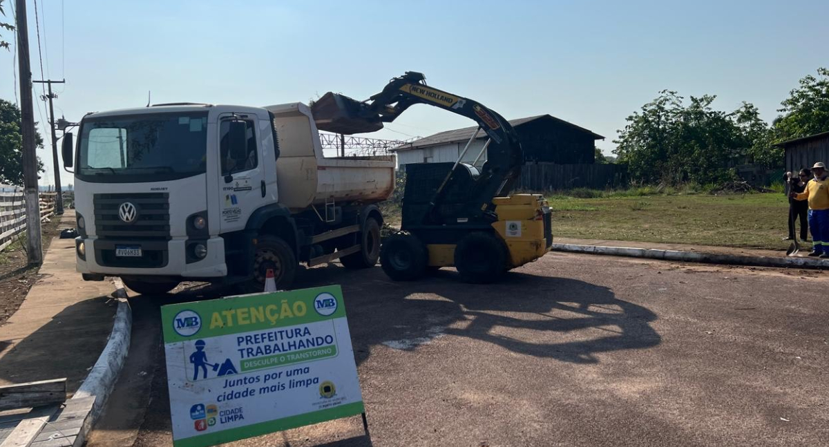 Prefeitura de Porto Velho realiza mutirão de limpeza em Nova Mutum Paraná