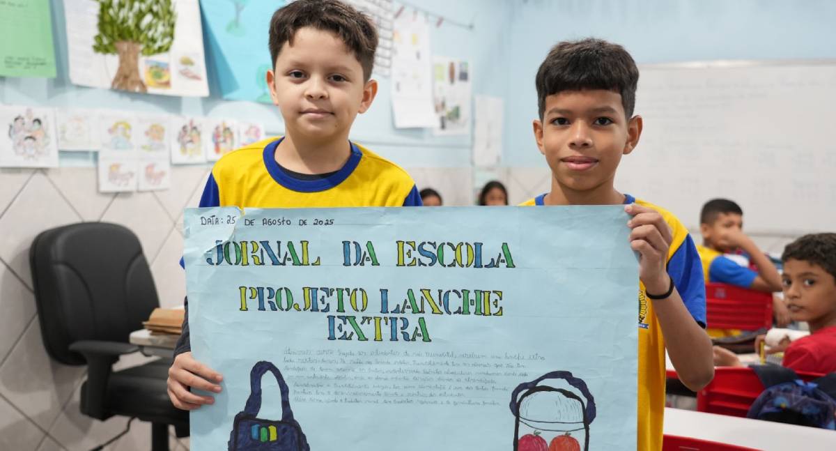 Programa Lanche Extra inspira alunos da Escola Antônio Rebelo e vira tema de atividade escolar em Porto Velho