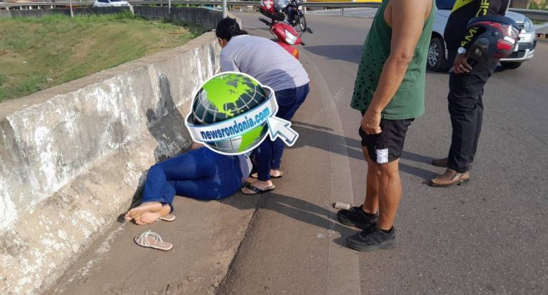 Queda de moto deixa duas mulheres feridas em viaduto na BR-364