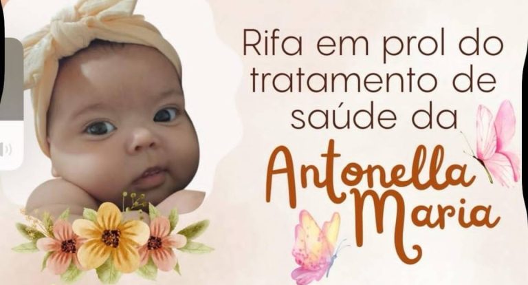 Rifa beneficente busca apoio para tratamento de Antonella Maria