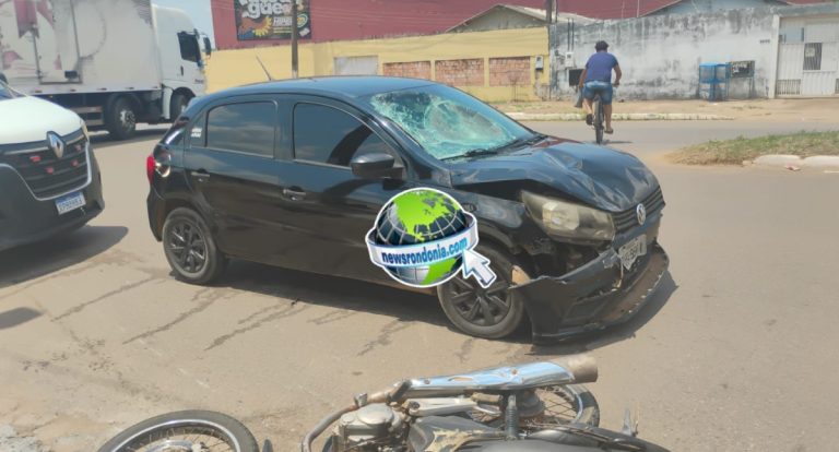 VÍDEO: Homem e criança sofrem grave acidente de moto na zona leste de Porto Velho