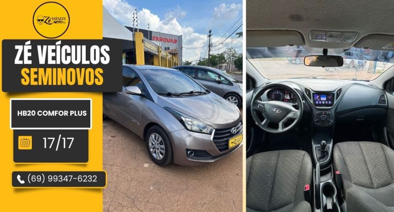 HB20 COMFORT PLUS 2017 Prata Oportunidade Imperdível na Zé Veículos