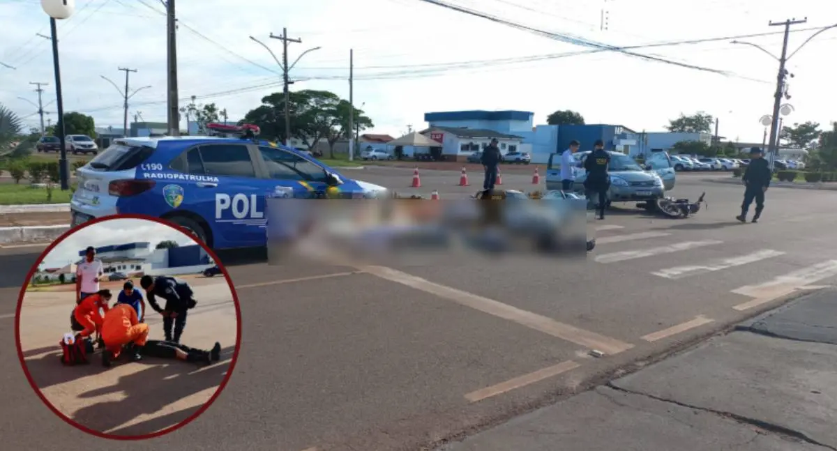 Acidente deixa motociclista ferida na Avenida João Pessoa