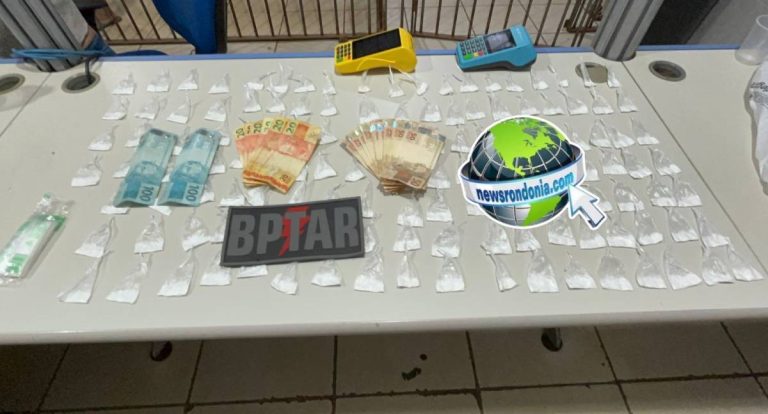 BPTAR prende suspeito com mais de 100 porções de cocaína perto de escola na zona leste
