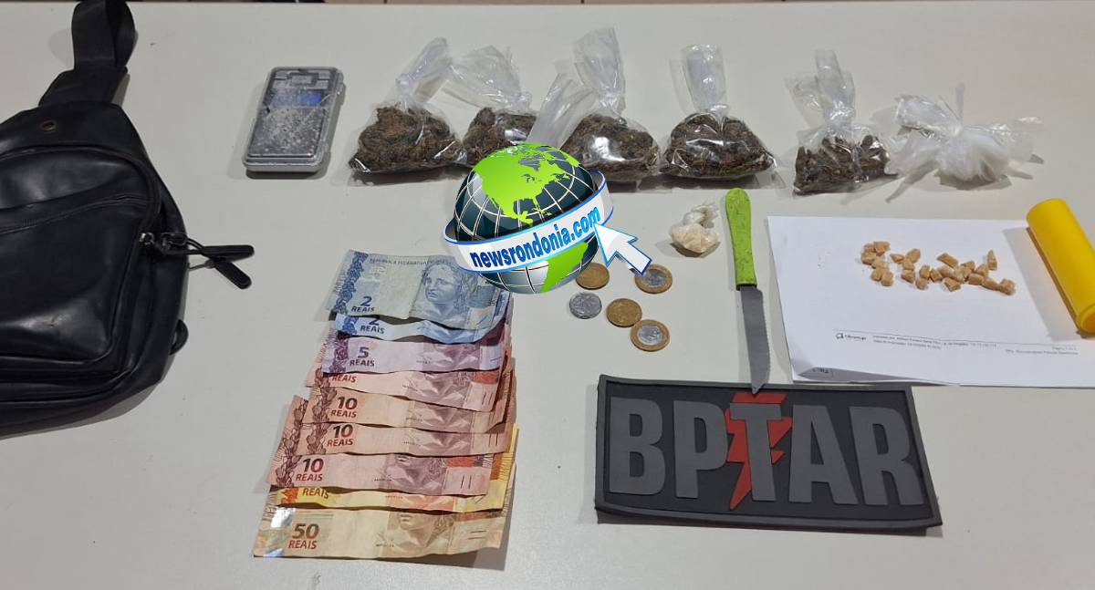 BPTAR prende suspeito de tráfico de drogas após perseguição nos bairros São Sebastião e Costa e Silva