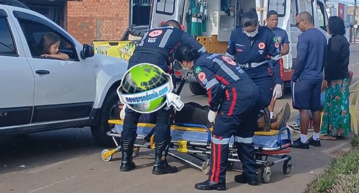 Carro avança preferencial e causa grave acidente com casal em moto na zona leste