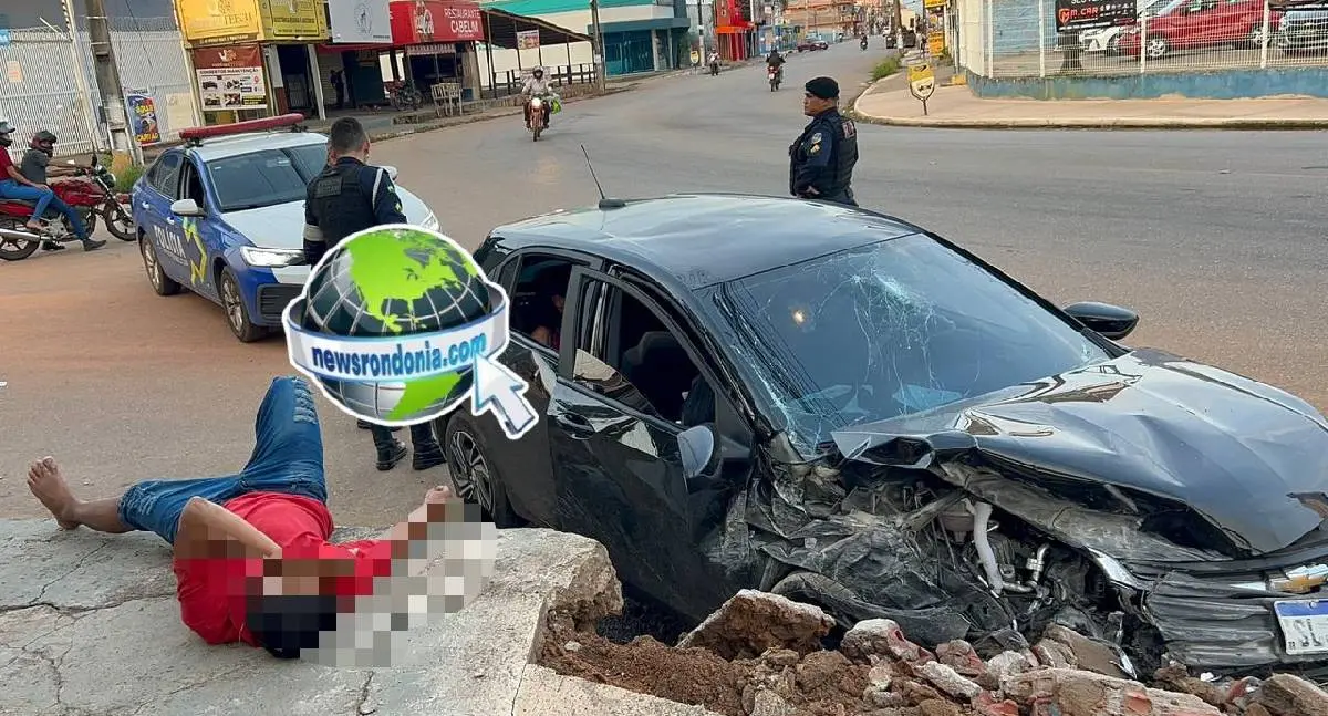 Carro passa direto em curva e deixa cinco feridos na zona sul