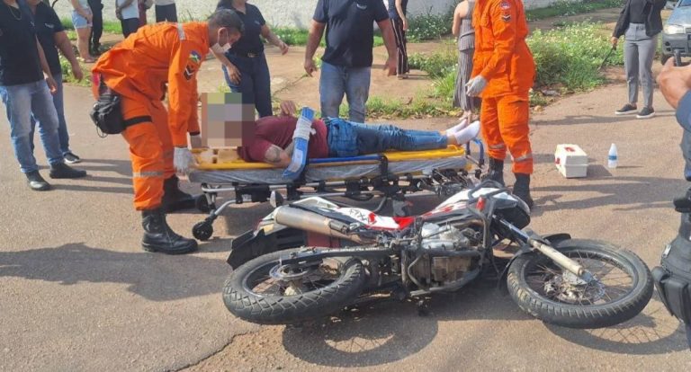 Casal fica ferido em grave acidente na zona Leste de Porto Velho