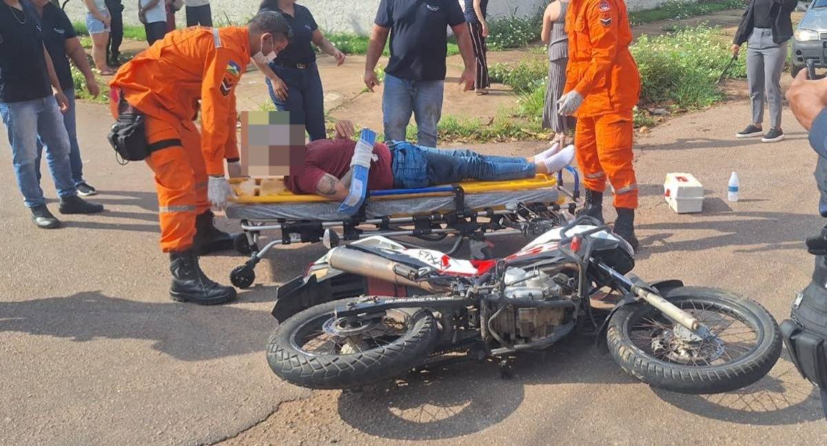 Casal fica ferido em grave acidente na zona Leste de Porto Velho