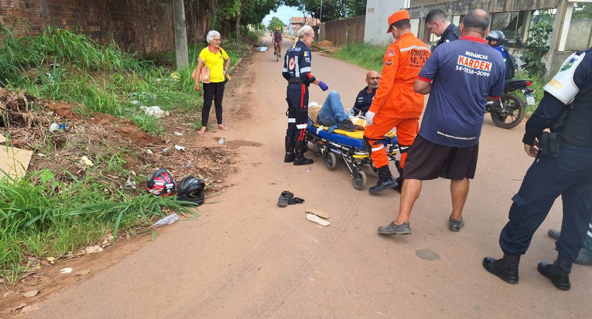 Casal fica gravemente ferido após ser atingido por caminhão em Porto Velho