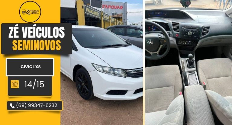 CIVIC LXS 2014/2015 Branco Oferta Especial na Zé Veículos
