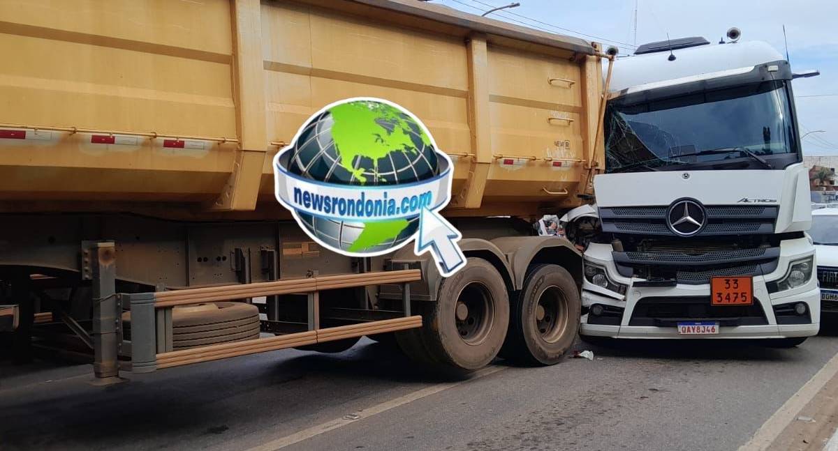 Colisão entre carreta e caminhão tanque é registrada na Avenida Jorge Teixeira