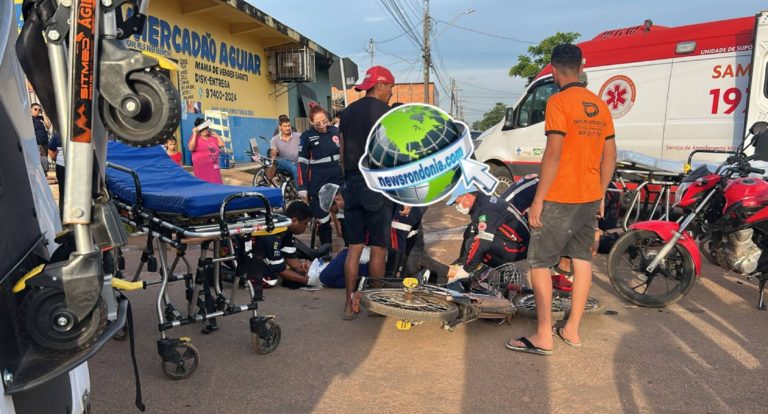 Colisão entre moto e bicicleta elétrica deixa duas mulheres feridas na zona Leste