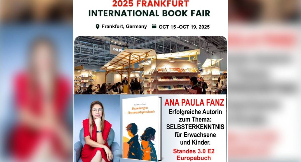Escritora Ana Paula Fanz lança livro na Feira do Livro de Frankfurt