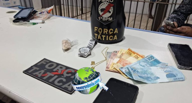 Força Tática do 1º BPM prende suspeito com drogas em ponto de tráfico no bairro Embratel
